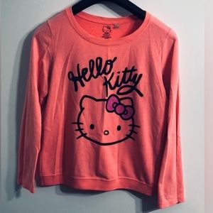 Hello Kitty sweatshirt round neck raglan long sleeves pull over pink.XL